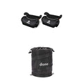 Pack of 2 Backless Booster Car Seat, Black + Collapsible Car Trash Can S3567