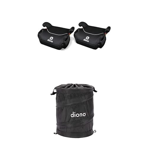 Pack of 2 Backless Booster Car Seat, Black + Collapsible Car Trash Can S3567
