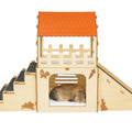 Extra Large Wooden Rabbit Hideout with Fleece Mats Z39053
