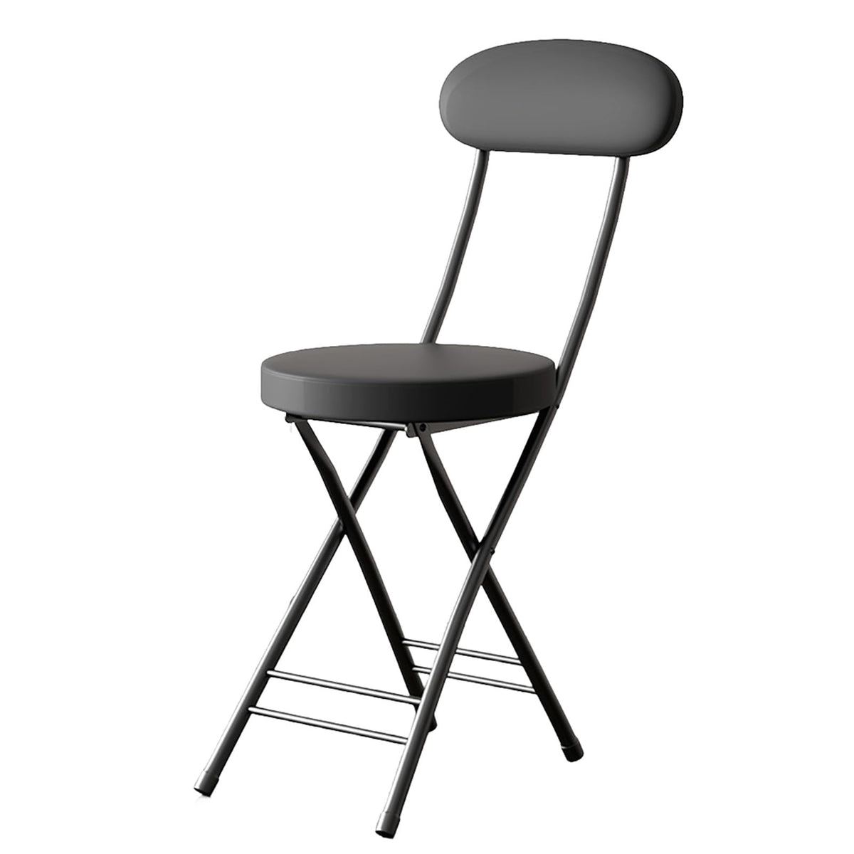 Black 18in PU Padded Foldable Counter Height Stool J56493