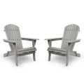 Folding Adirondack Chair Set of 2 HDPE All-Weather Outdoor Chair with Cup Holder Y18931
