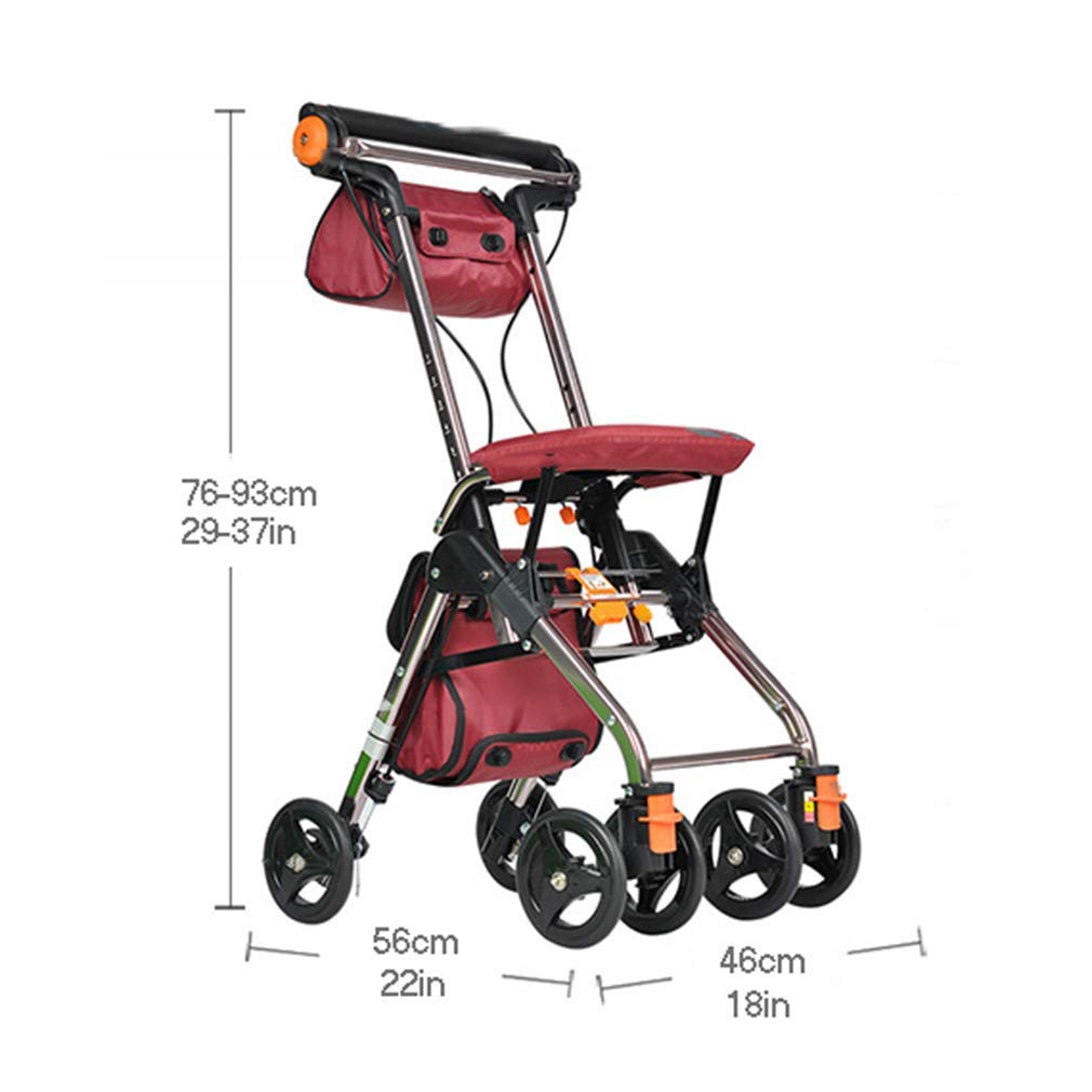4 Wheels Foldable Rollator Walker with Seat C977124