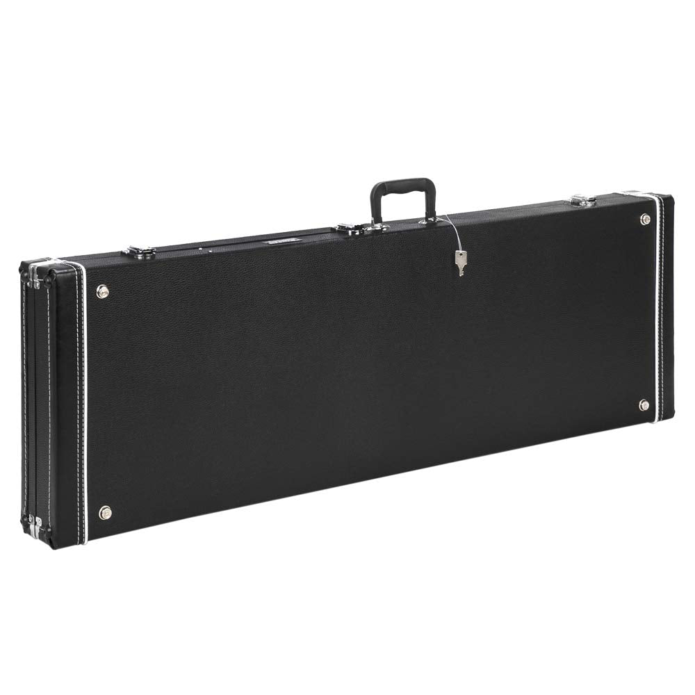 Black Bass Guitar Hard Case with Lock Latch and Soft Padding I643