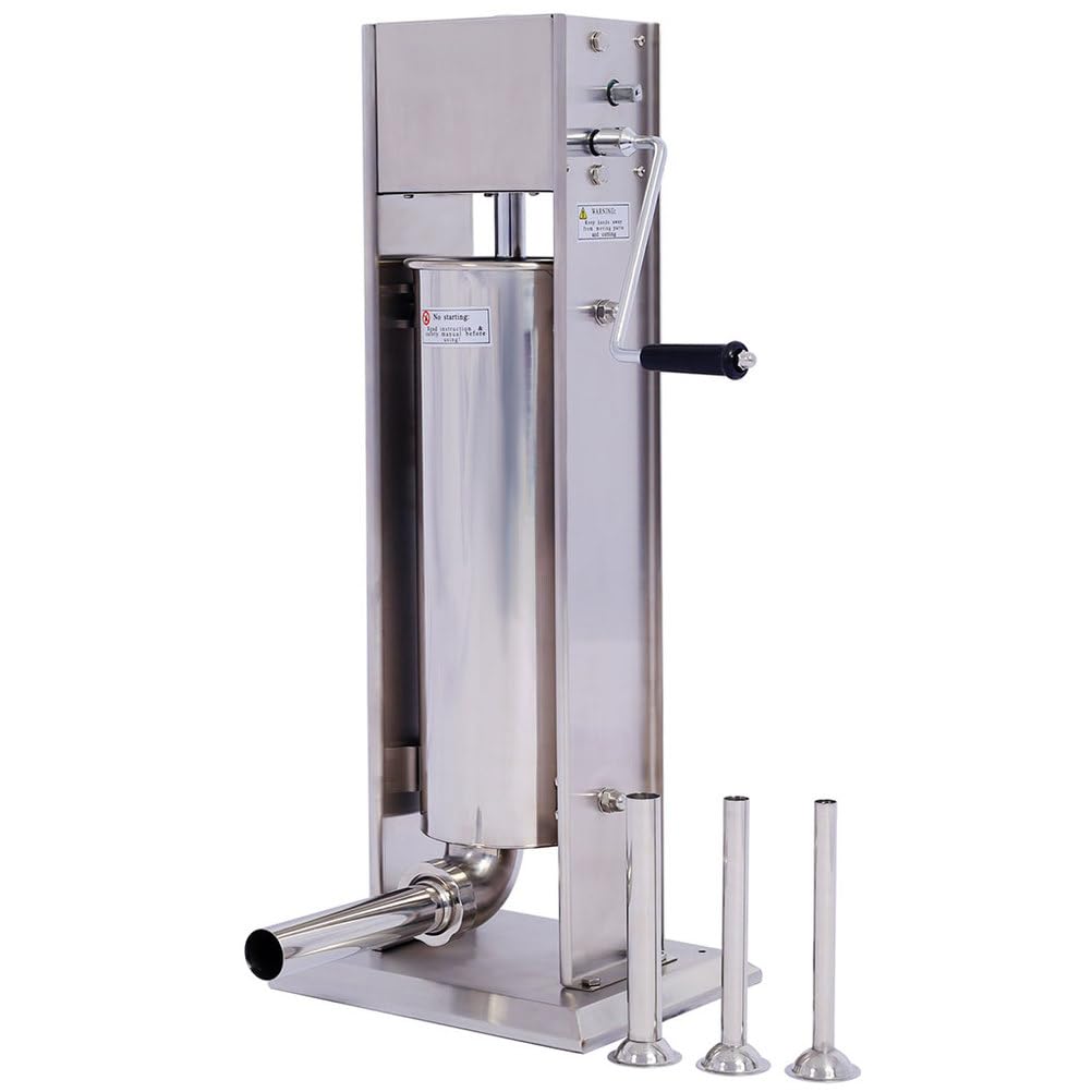 7L Stainless Steel Vertical Sausage Stuffer with 4 Stuffing Tubes O848854