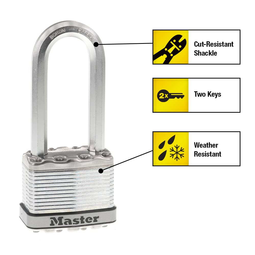 Heavy Duty Outdoor Padlock with Key, 4 Pack Keyed-Alike X604015