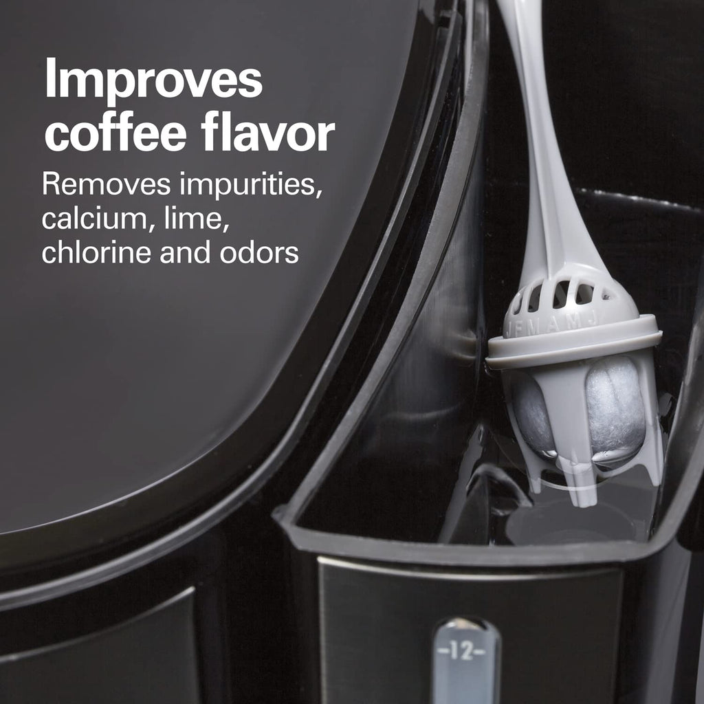 Charcoal Coffee Maker Water Filter Replacement Pods and Handle, 2-Pack and 12 Cup Coffee Maker Q12010