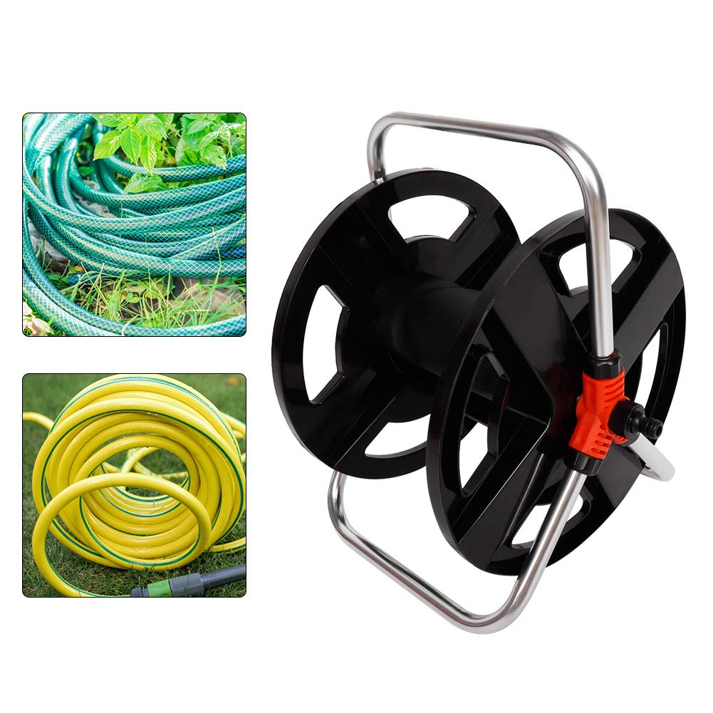 Heavy Duty Aluminum Hand Cranked Hose Reel Cart with 114ft Capacity F45579