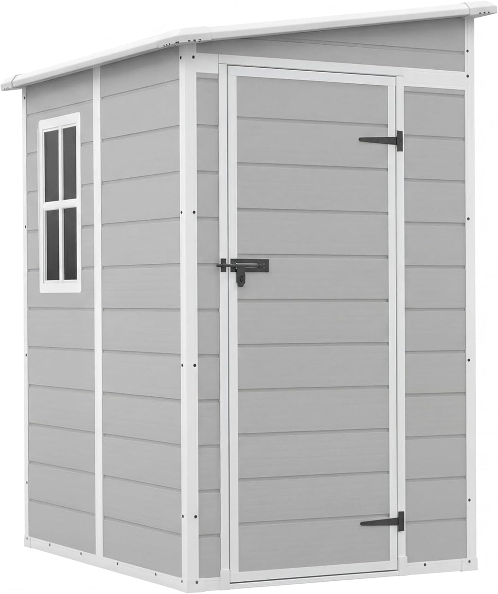 5 x 4 FT Plastic Outdoor Storage Shed with Floor F4272