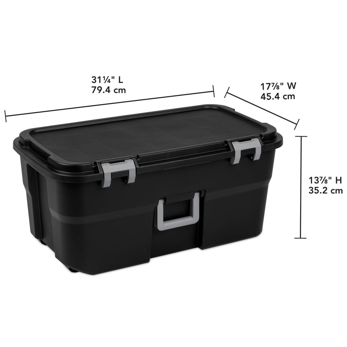 22 Gallon Black Wheeled Storage Trunk W1381