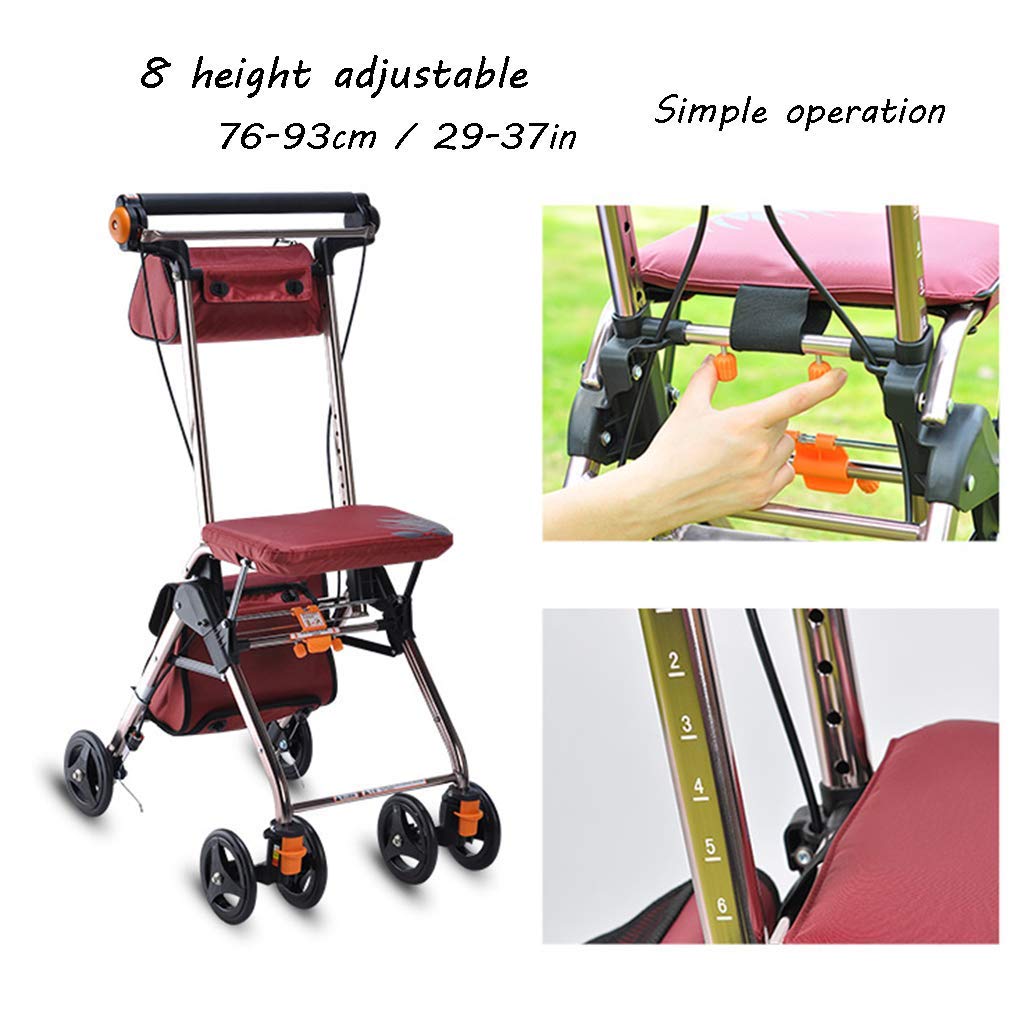 4 Wheels Foldable Rollator Walker with Seat C977124