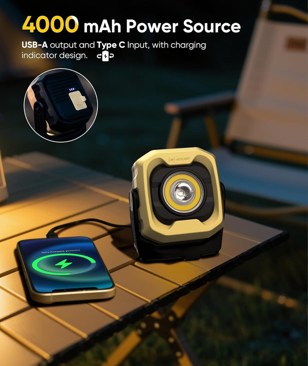 Magnetic IPX4 Waterproof 4000mAh LED Work Light 2 Pack R929