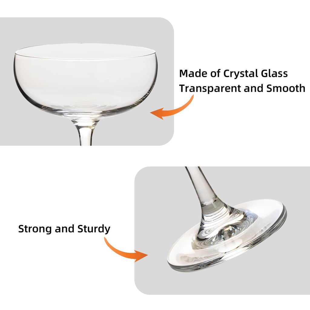 7Oz Crystal Champagne Coupe Glasses Set of 12 F312