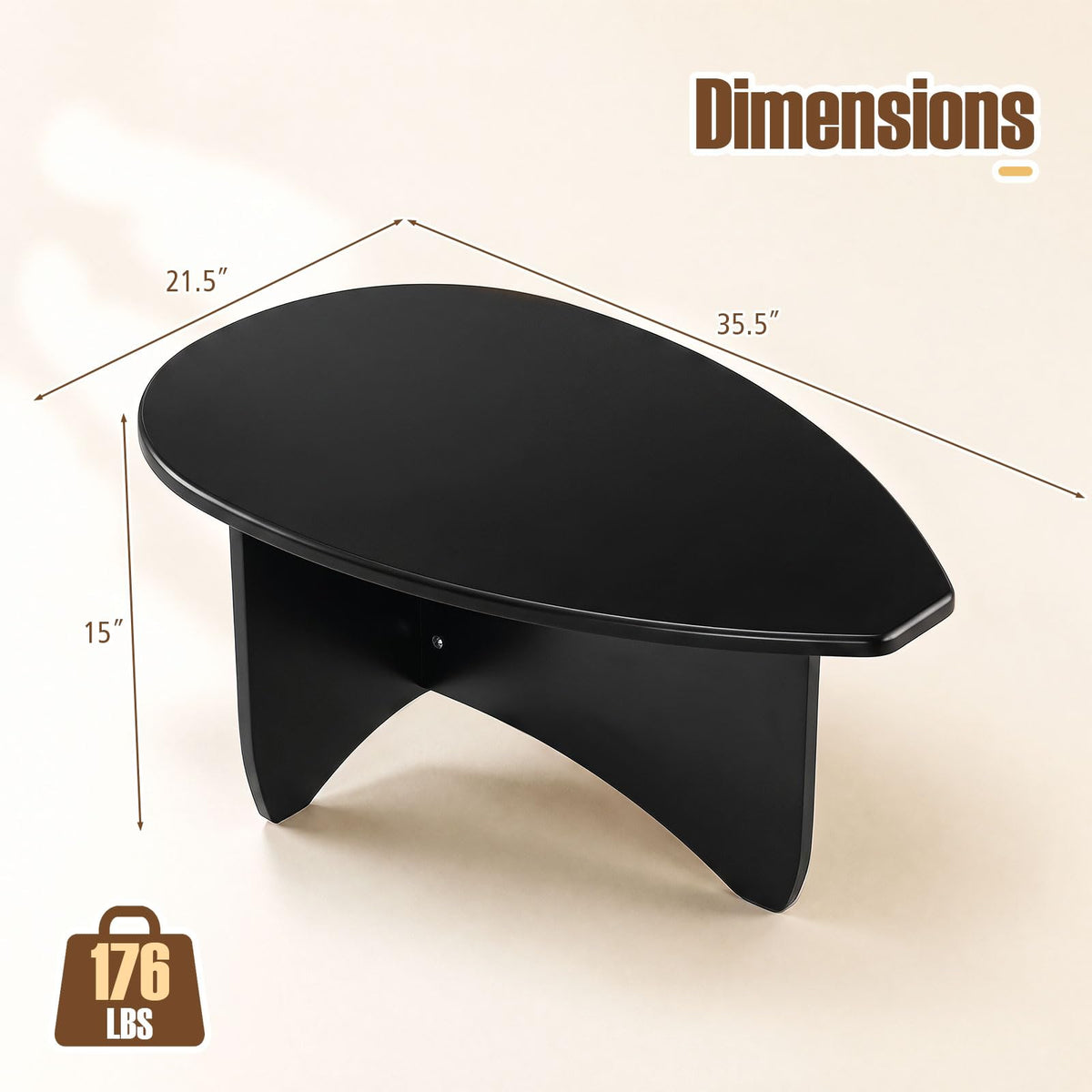 Oval Coffee Table Black G34111