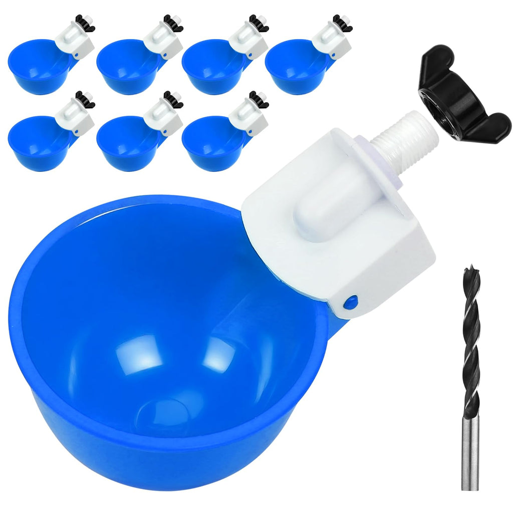 8 Pack Blue Automatic Chicken Waterer Cups D2160