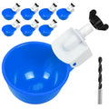 8 Pack Blue Automatic Chicken Waterer Cups D2160
