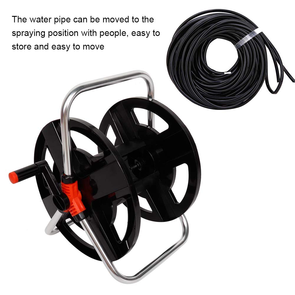 Heavy Duty Aluminum Hand Cranked Hose Reel Cart with 114ft Capacity F45579