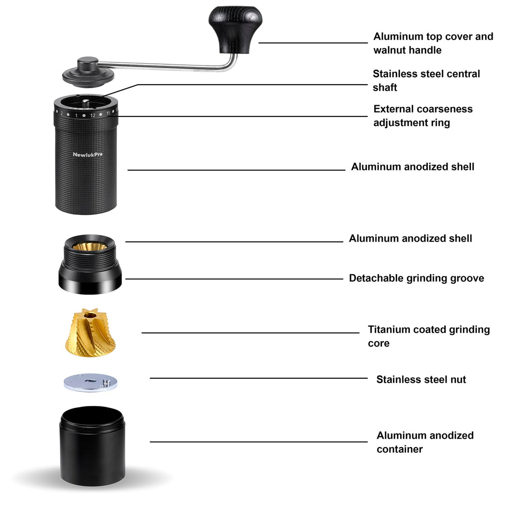 Manual Coffee Grinder, Titanium Conical Burr, 35g Capacity D42731