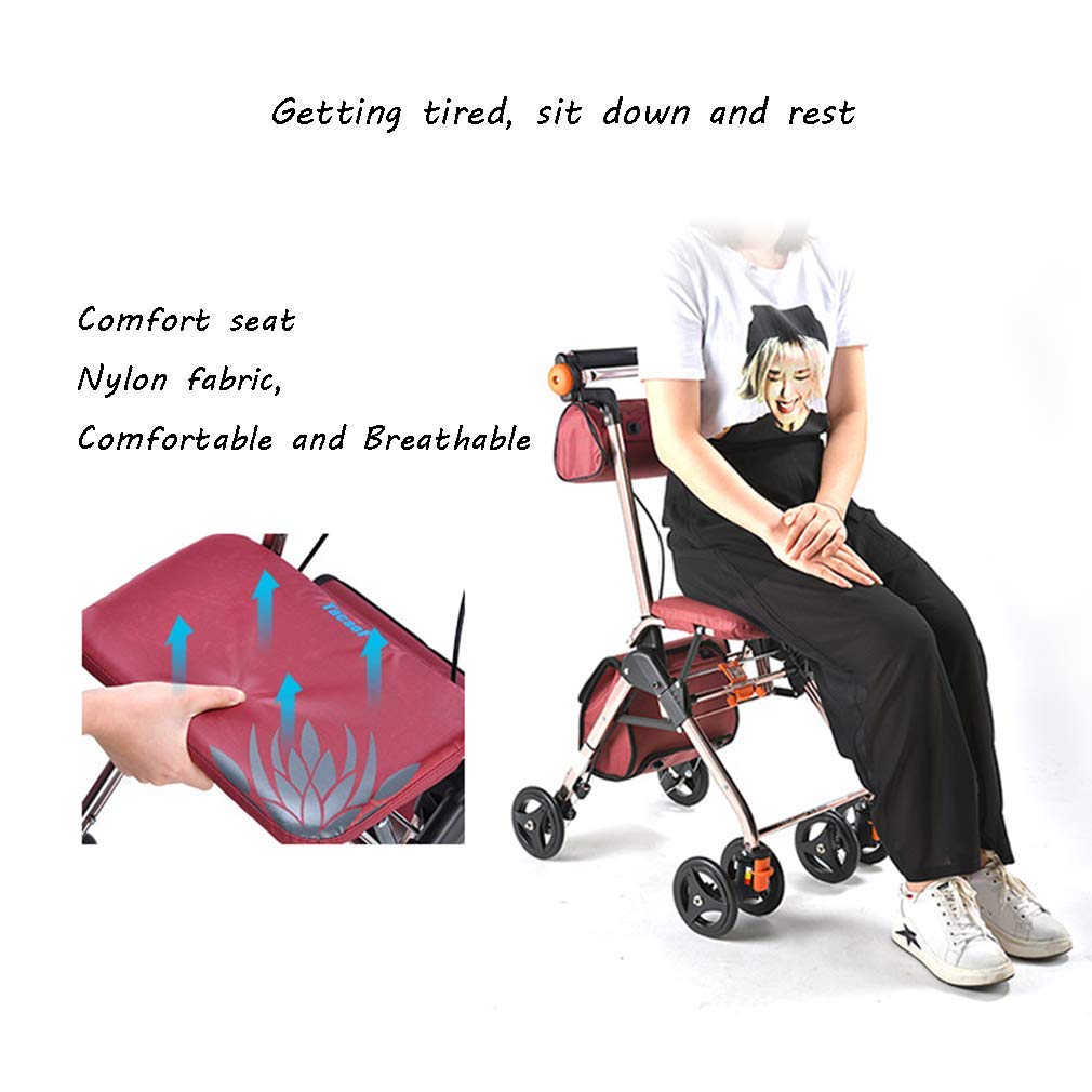 4 Wheels Foldable Rollator Walker with Seat C977124