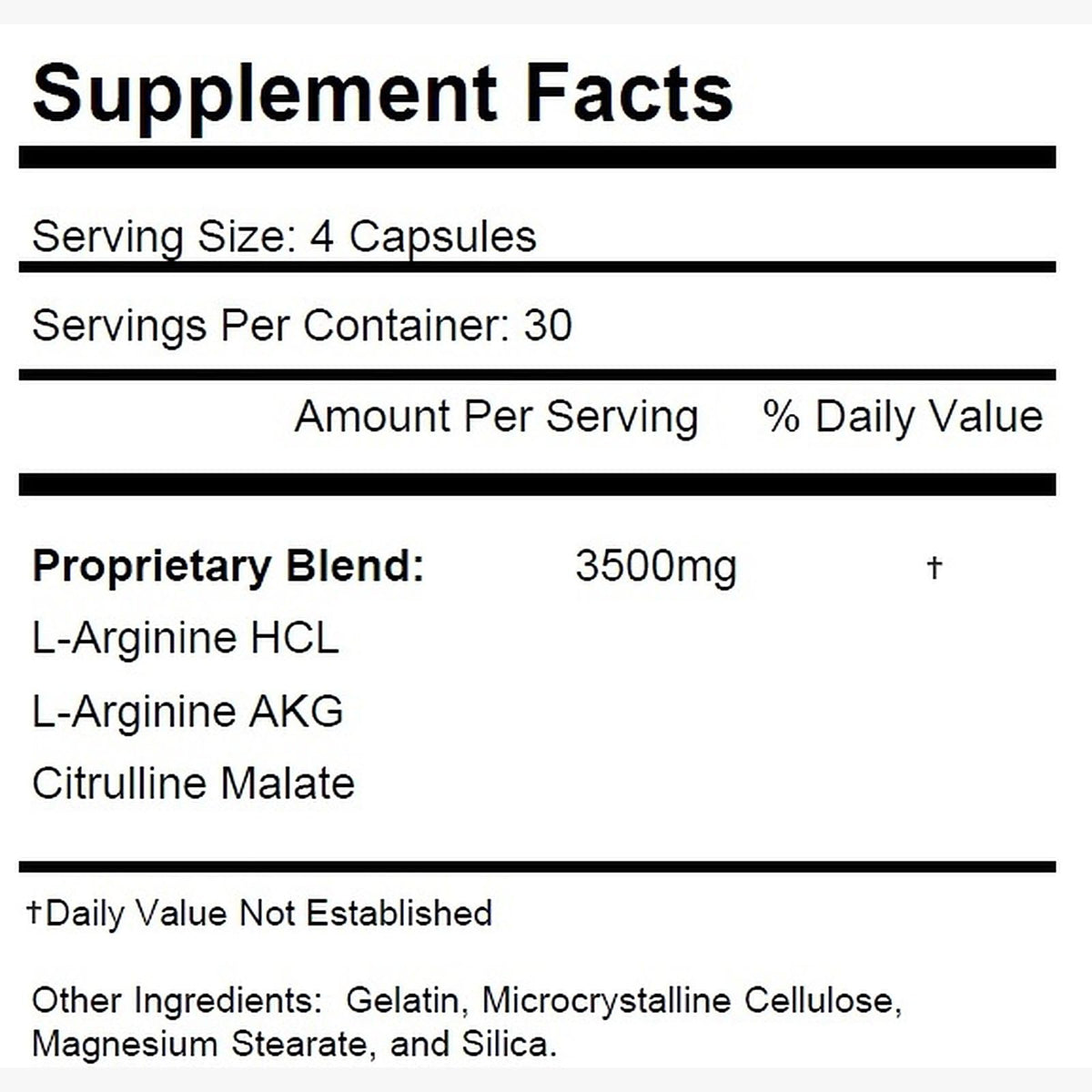 Nitric Oxide Complex 3500mg 240 Capsules K117