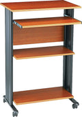 Mobile Stand-Up Desk with Keyboard Tray and 2 Adjustable Shelves W826