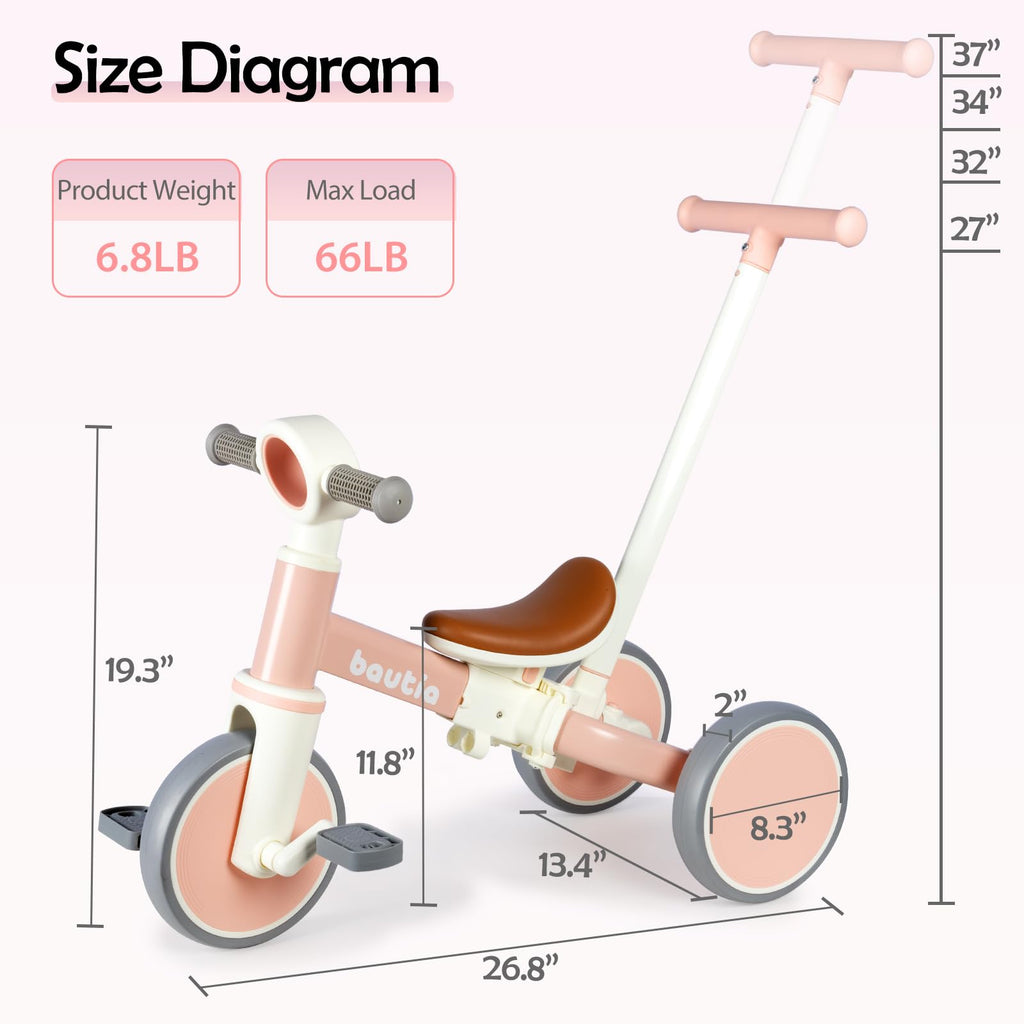5 in 1 Toddler Bike with Push Handle E918389