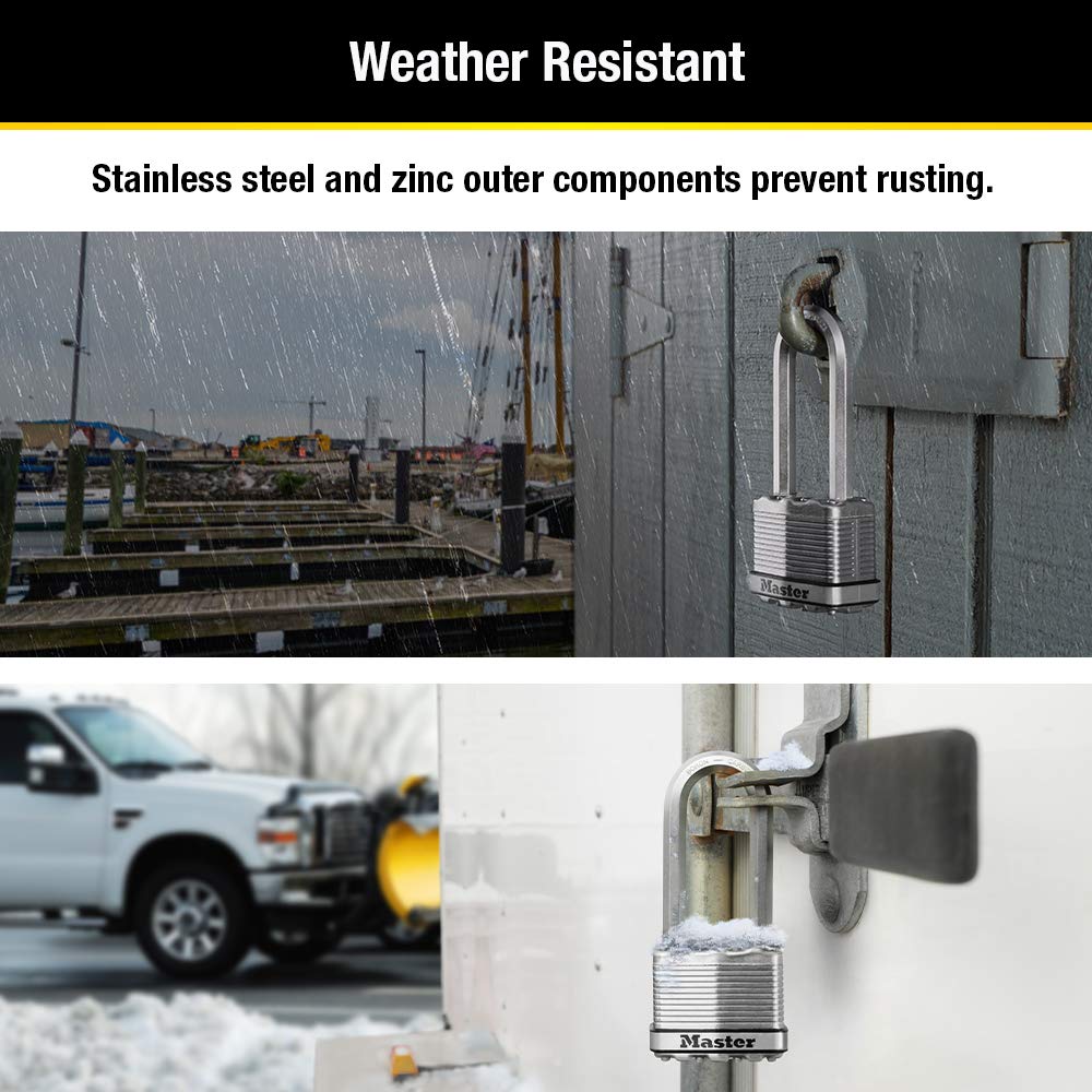 Heavy Duty Outdoor Padlock with Key, 4 Pack Keyed-Alike X604015
