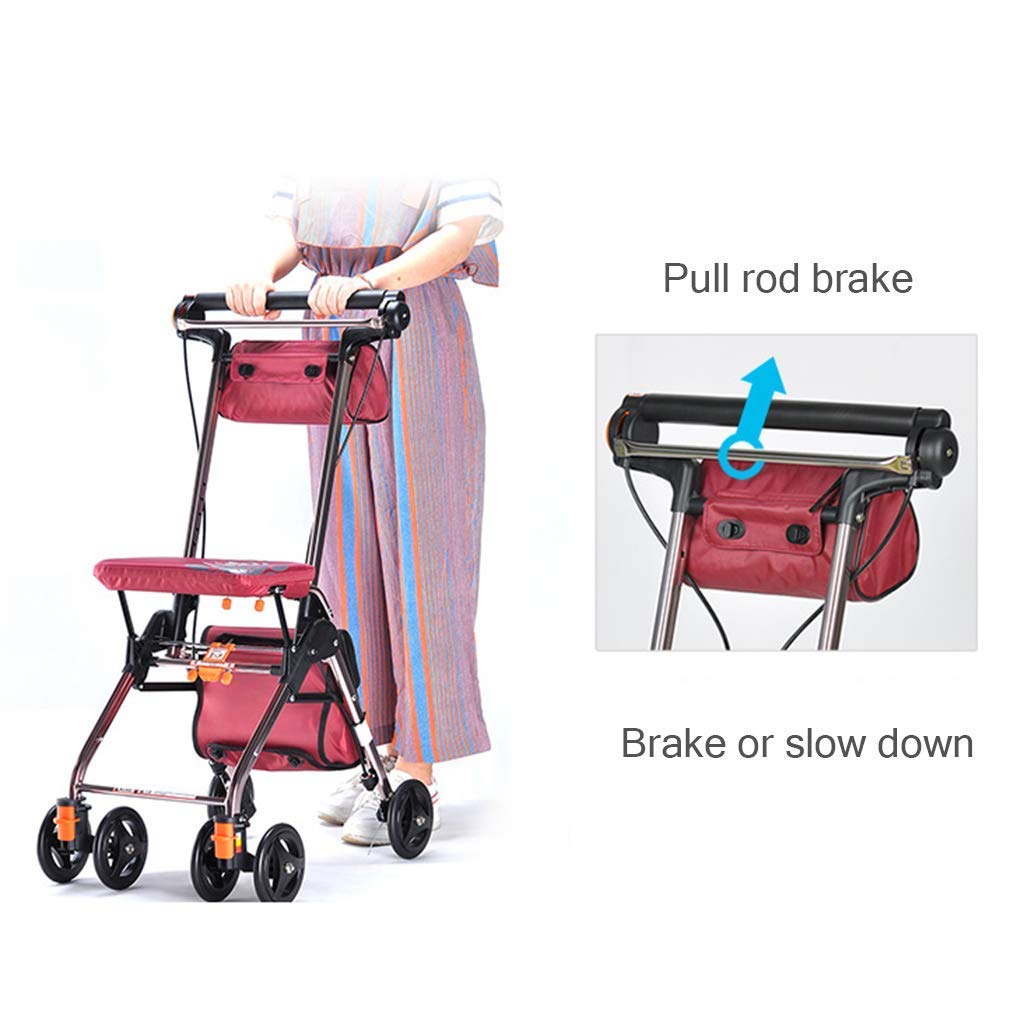 4 Wheels Foldable Rollator Walker with Seat C977124