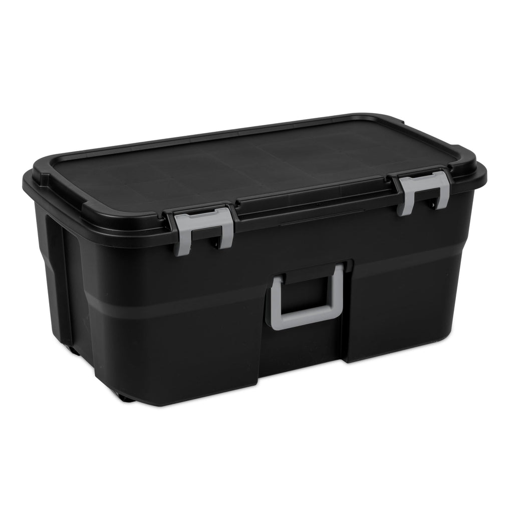 22 Gallon Black Wheeled Storage Trunk W1381