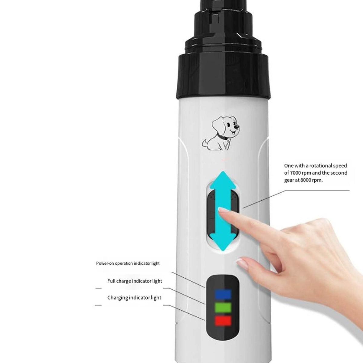 Silent Dog Nail Grinder with LED Light A270