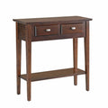 Slim Hallway Console Table with Two Drawers and Storage Shelf J791