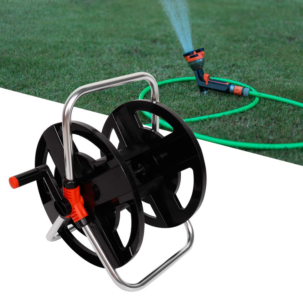 Heavy Duty Aluminum Hand Cranked Hose Reel Cart with 114ft Capacity F45579