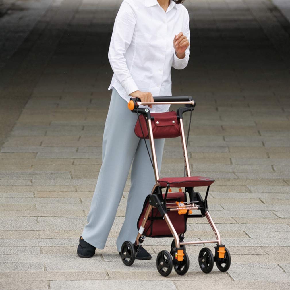 4 Wheels Foldable Rollator Walker with Seat C977124