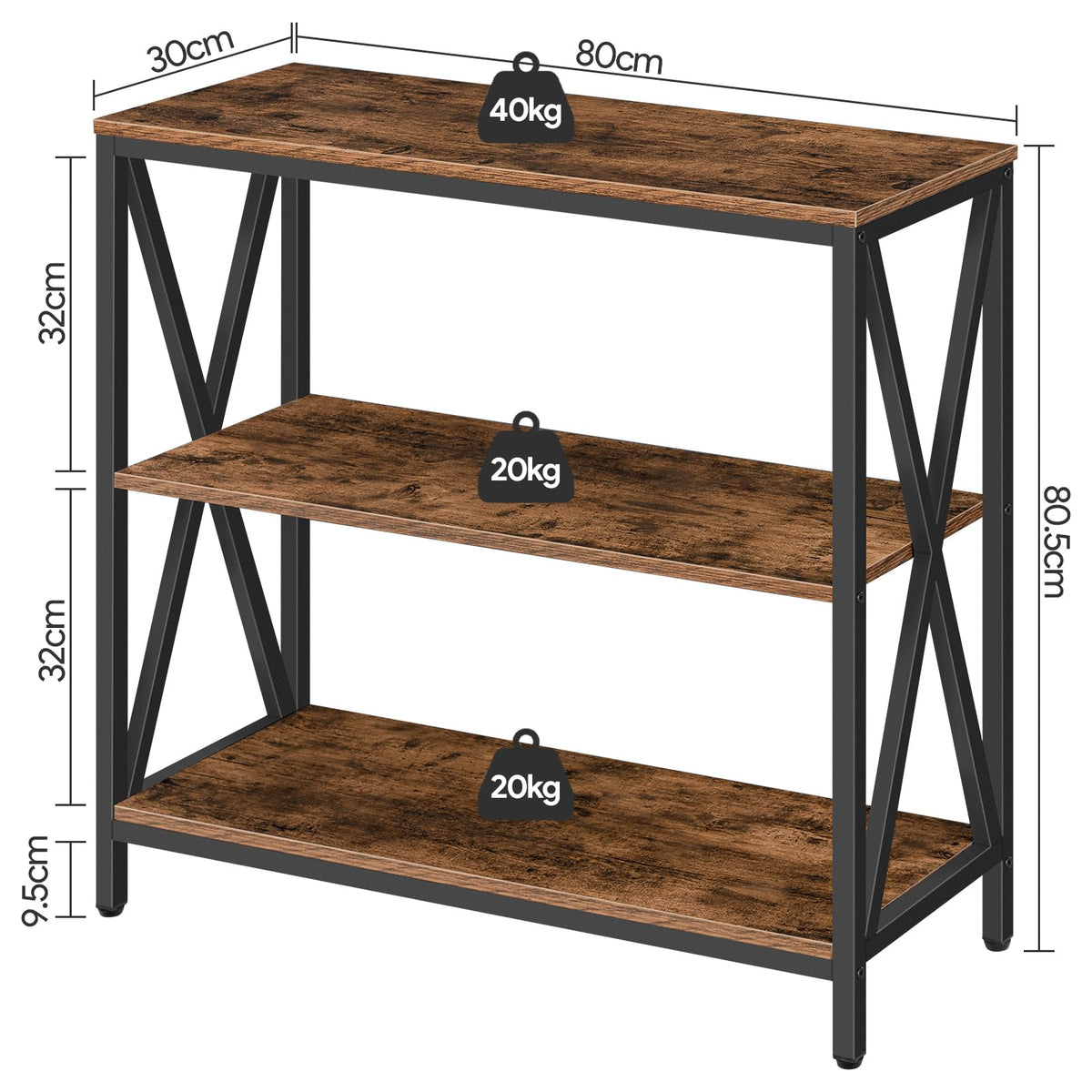 31.5" 3-Tier Console Table G15565