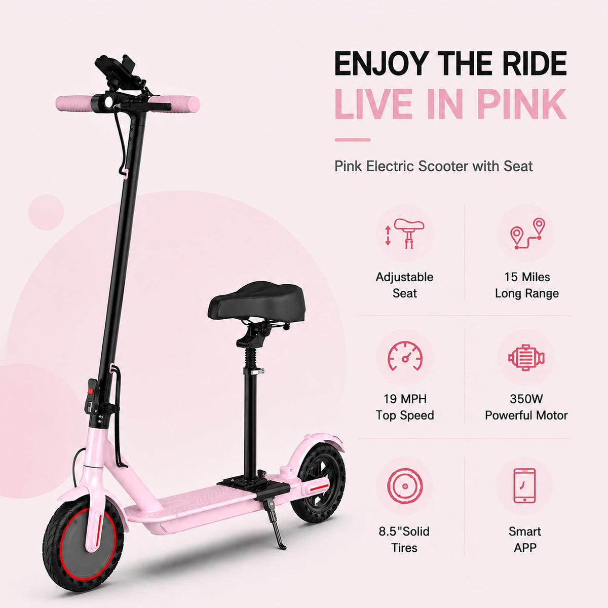 350W/500W Electric Scooter with Seat, Dual Suspension U7916
