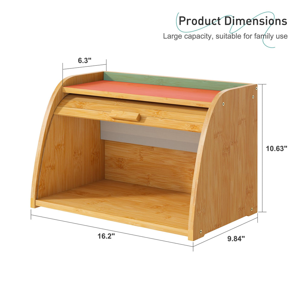 Large Bamboo Wood Bread Box F2235