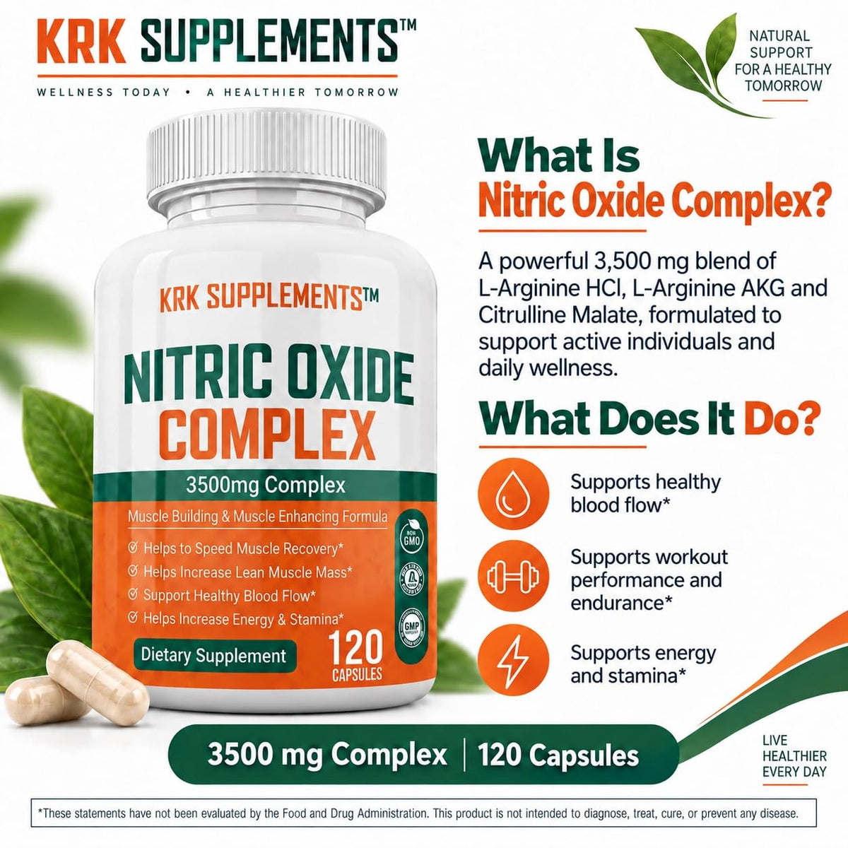 Nitric Oxide Complex 3500mg 240 Capsules K117