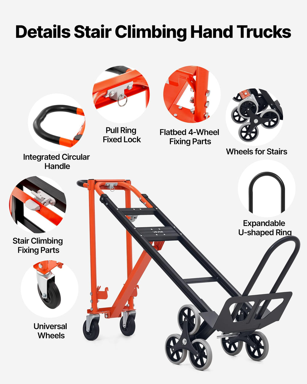 3 in 1 Convertible Stair Climbing Cart 770 lbs Folding Hand Truck Dolly U620996