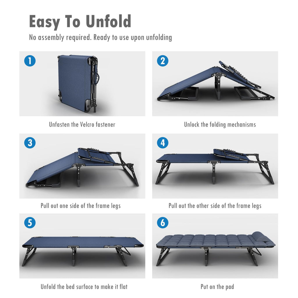 Folding Camping Cot with Pad M87958