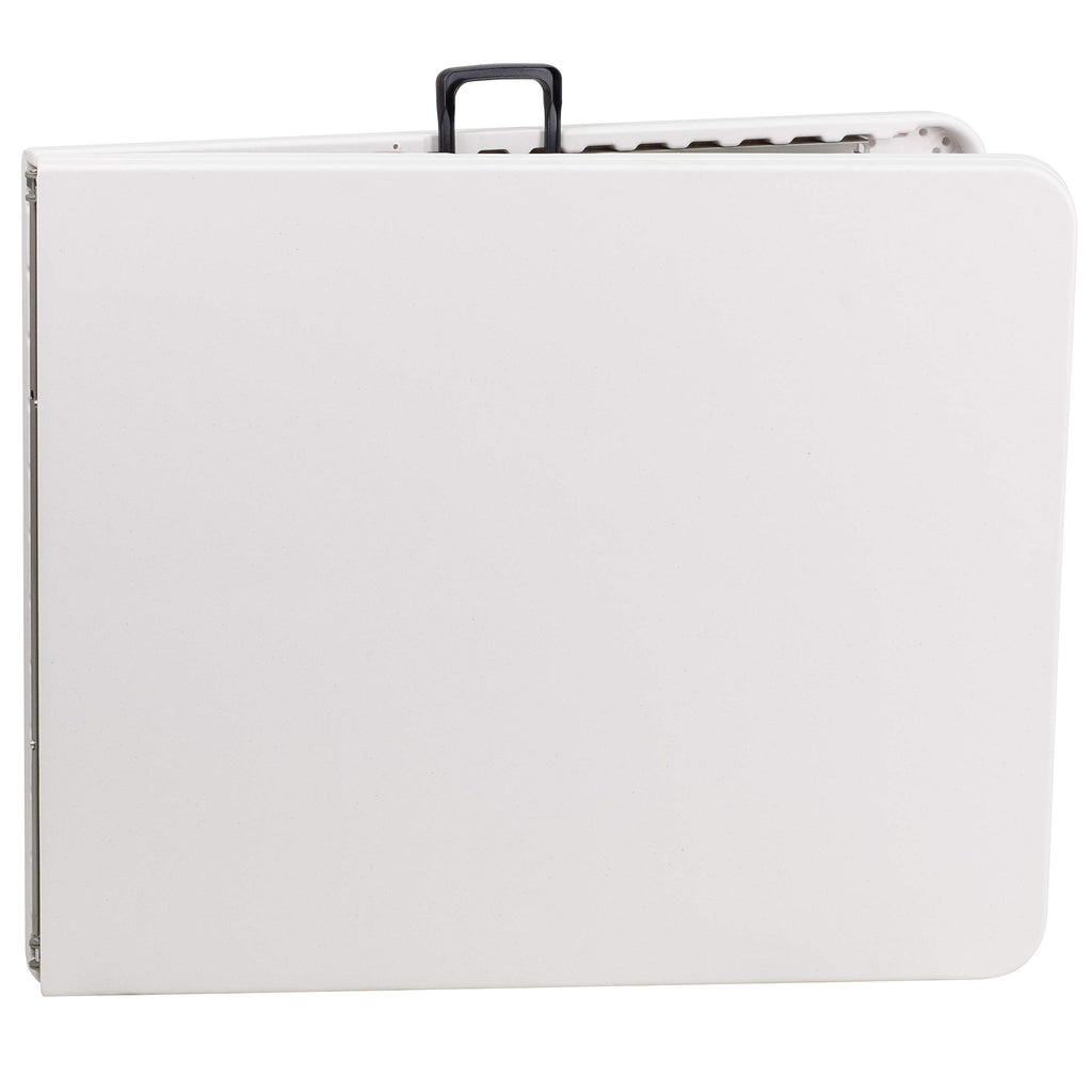 6-Foot Bi-Fold Granite White Plastic Folding Table with Carrying Handle B714833