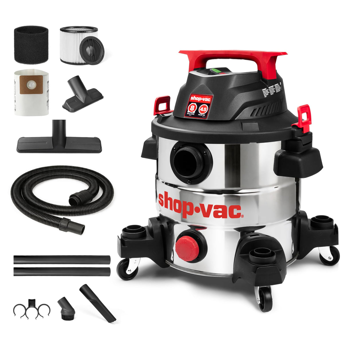 8 Gallon Stainless Steel Wet/Dry Vacuum L9849