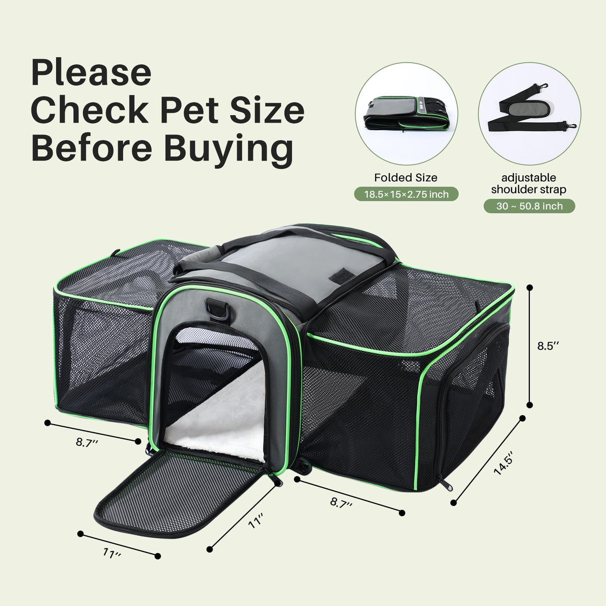 Expandable Cat Carrier H854