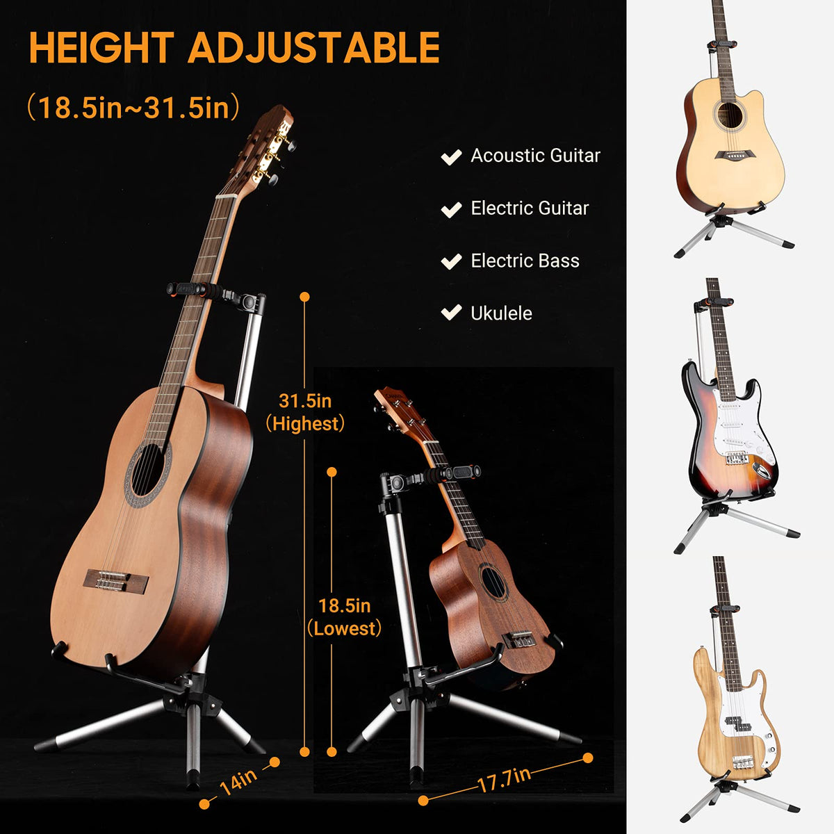 Adjustable Folding Guitar Stand C565424