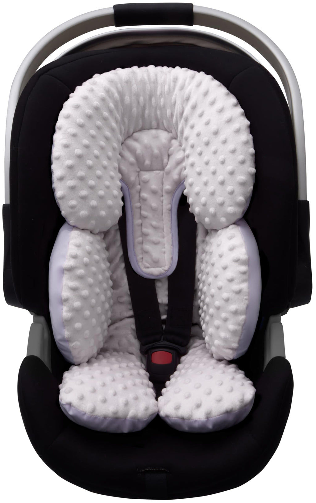 Infant Car Seat Head Neck Body Support, Ultra-Soft Minky Microfiber, 2-in-1 Reversible, Gray H19010