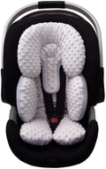 Infant Car Seat Head Neck Body Support, Ultra-Soft Minky Microfiber, 2-in-1 Reversible, Gray H19010