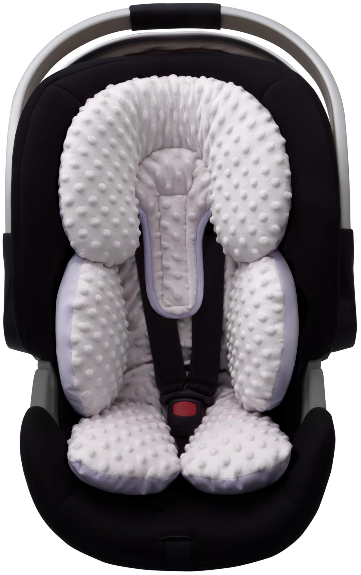 Infant Car Seat Head Neck Body Support, Ultra-Soft Minky Microfiber, 2-in-1 Reversible, Gray H19010