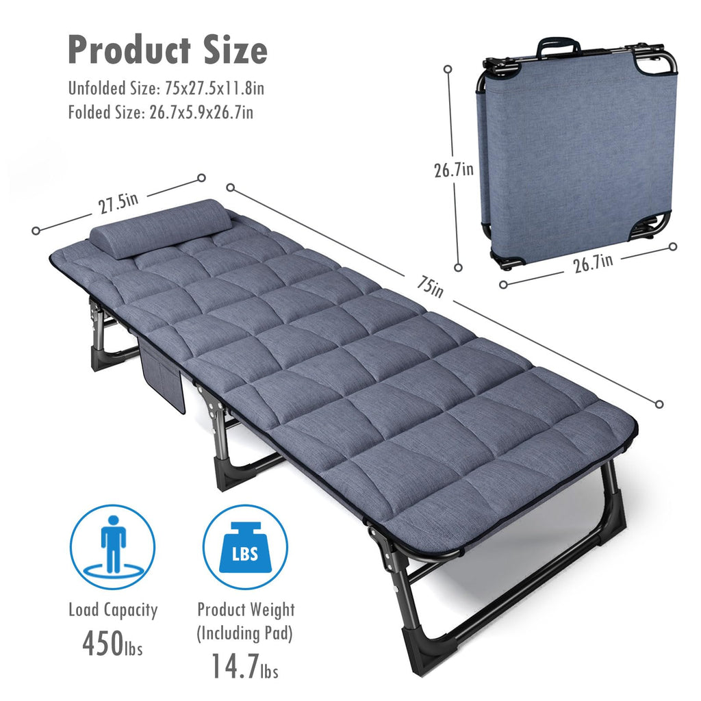 Folding Camping Cot with Pad M87958