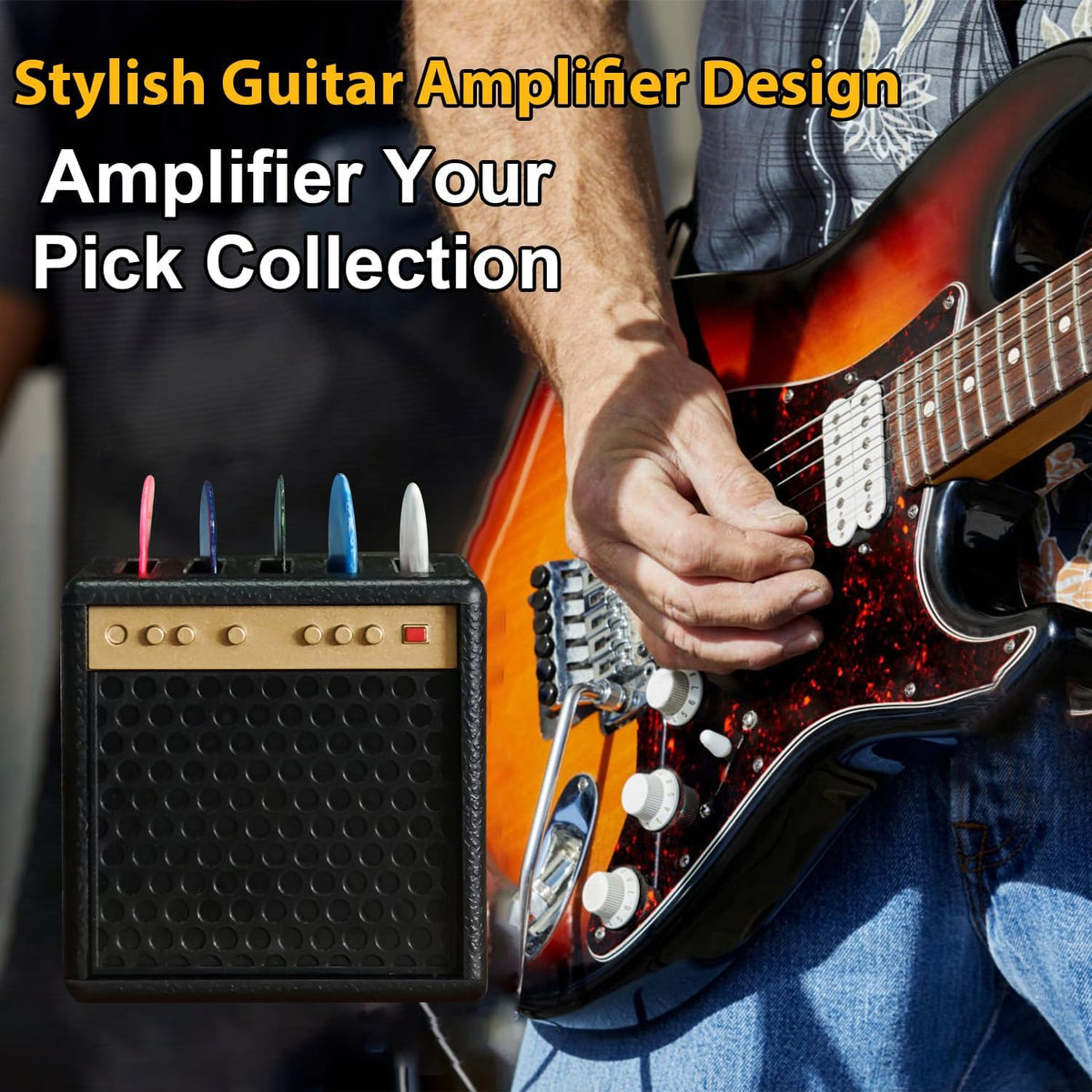 Guitar Picks Holder Box with 5 Guitar Picks L1435