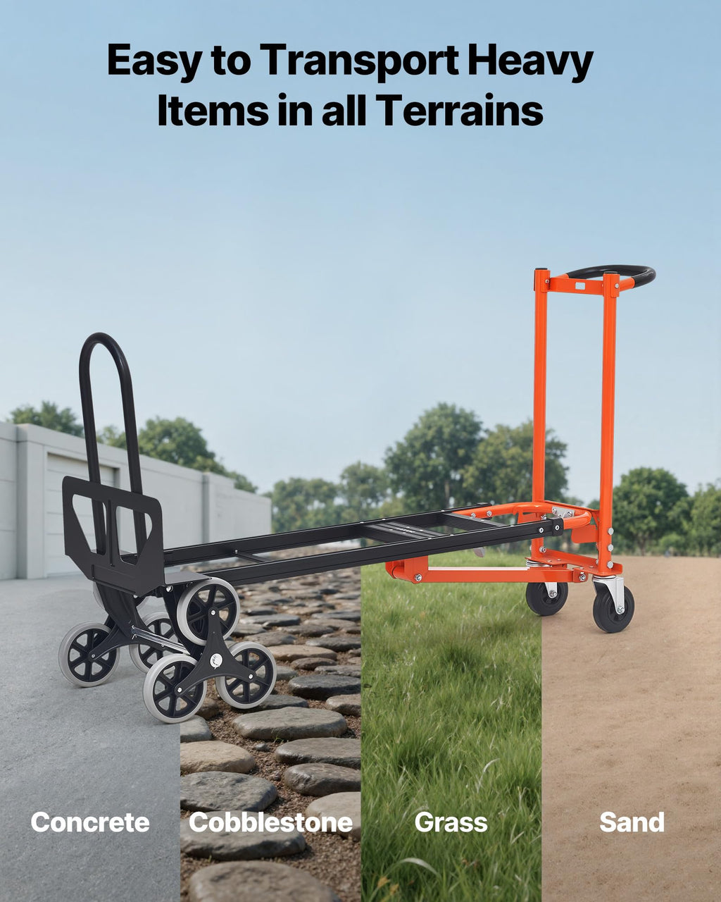 3 in 1 Convertible Stair Climbing Cart 770 lbs Folding Hand Truck Dolly U620996