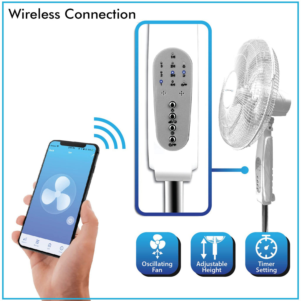 16” WIFI Enabled Oscillating Pedestal Fan Z348878