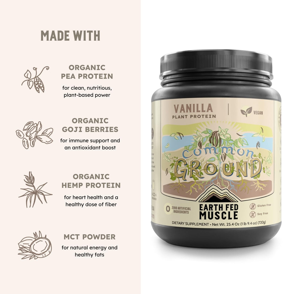 Organic Plant Protein Powder Vanilla 1.74 lb L6010